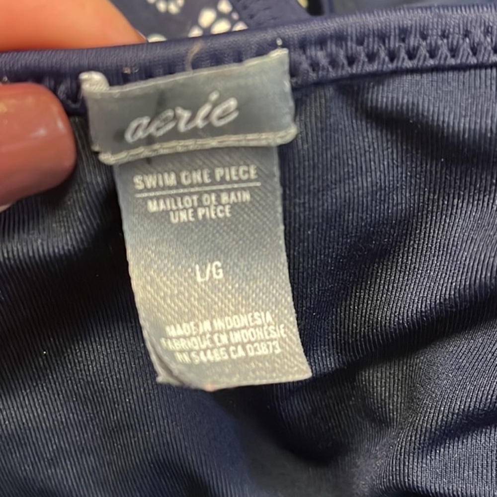 Aerie Swimsuit One Piece Monokini Navy Floral L Large - Picture 5 of 6